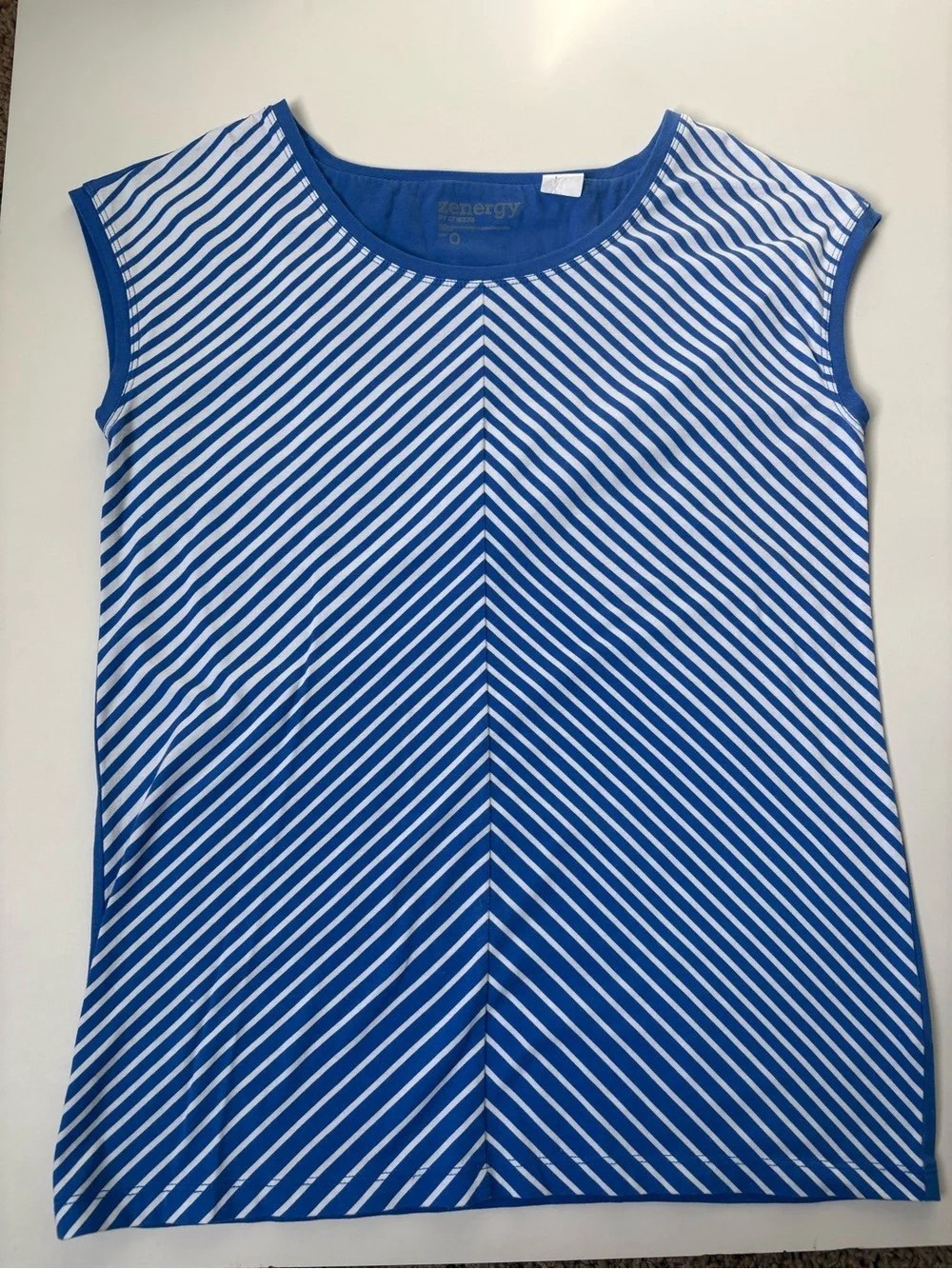 chic Blue and White Striped Tank Top